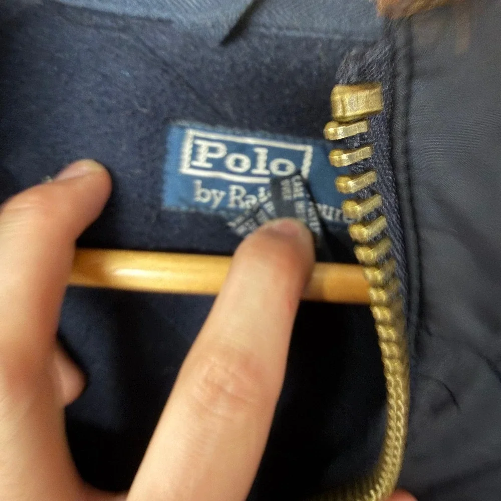 Polo Ralph Lauren Mens Navy Blue‎ Diamond Quilted Fleece Lined Jacket Large